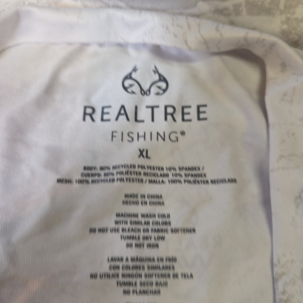Realtree Fishing Shirt XL White Camo Performance Short Sleeve Mesh Panel Outdoor - Picture 6 of 10